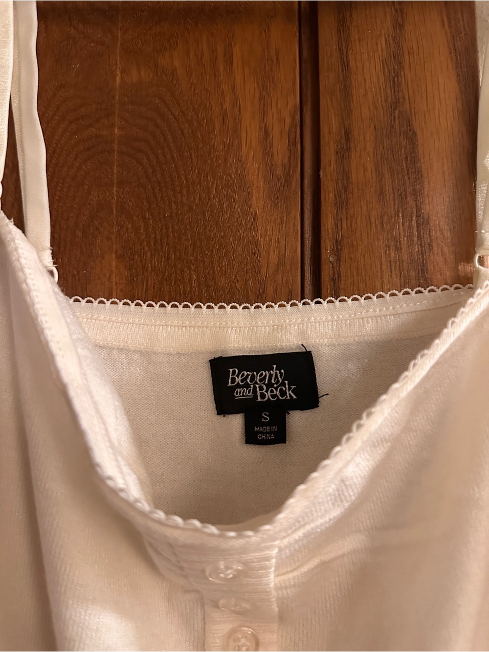 PacSun Cream Ribbed Button-Front Tank with Pocket - Picture 4 of 5